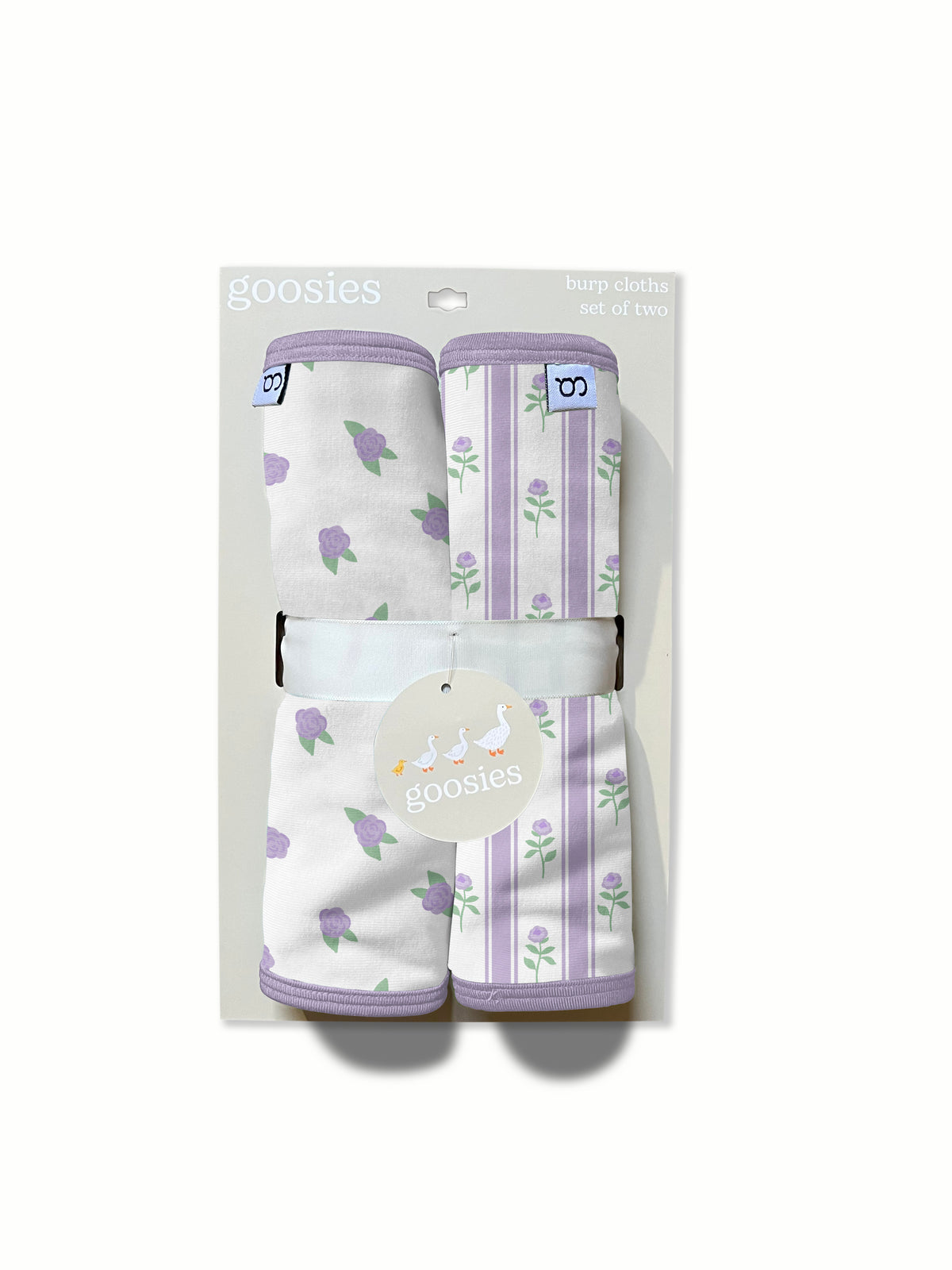 Burp Cloth Set, Lilac Buds