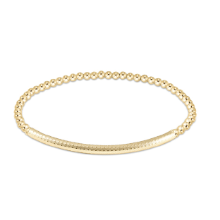 enewton classic gold 3mm bead bracelet, bliss bar textured