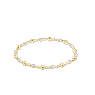 enewton classic gold sincerity pattern 4mm bead bracelet, pearl