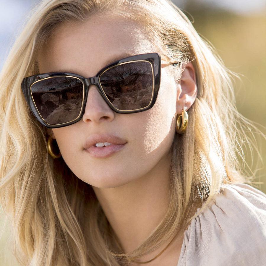 DIFF EYEWEAR Becky IV Amber Tortoise + Brown Gradient Polarized