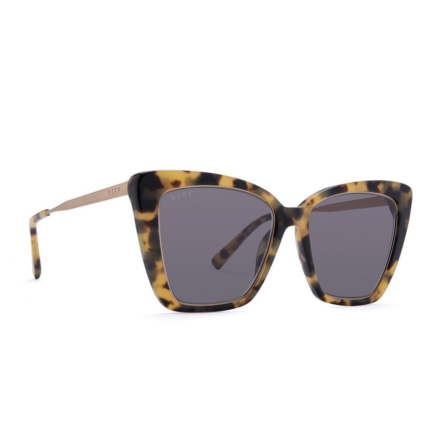 Diff Eyewear Becky IV Cream Tortoise with Pink Mirror Lens