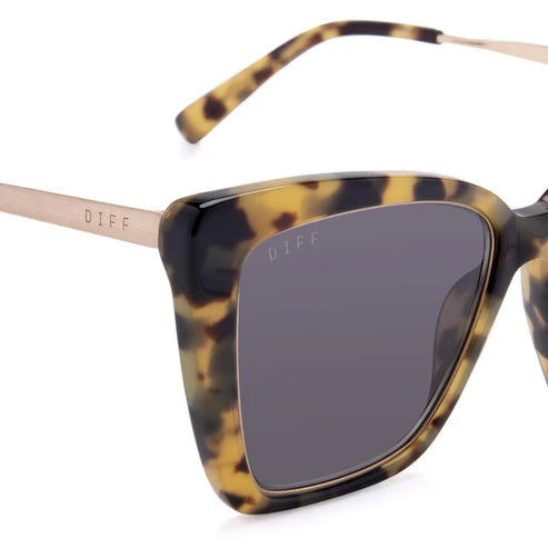 Diff Eyewear Becky IV Cream Tortoise with Pink Mirror Lens