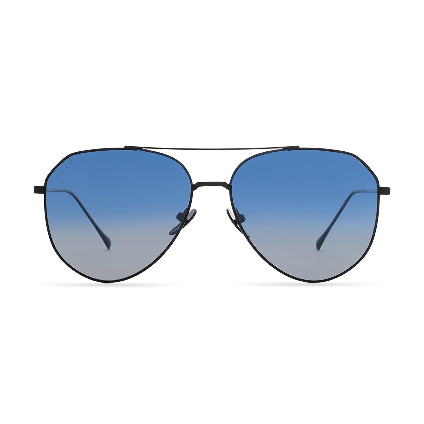 DIFF EYEWEAR Dash Brushed Gunmetal + Aegean Blue Gradient Flash, Polarized