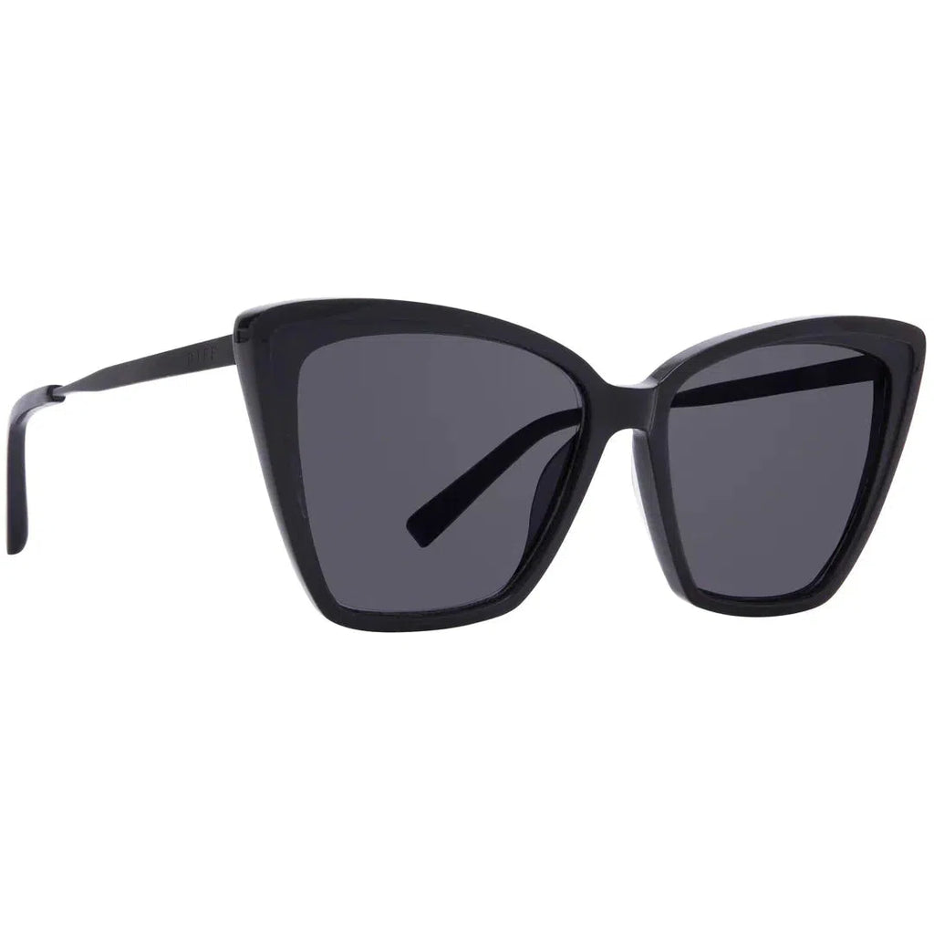 DIFF EYEWEAR Becky II Black + Dark Smoke Polarized