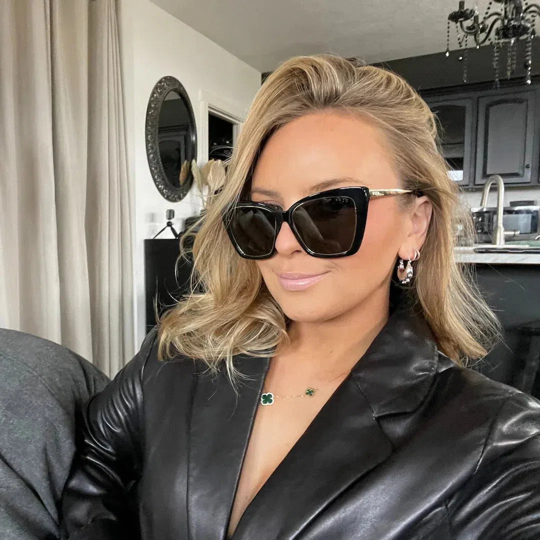 DIFF EYEWEAR Becky II Black + Dark Smoke Polarized