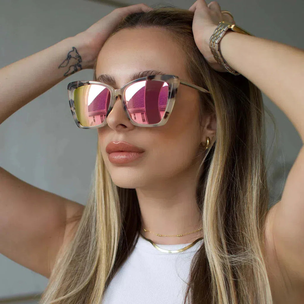 DIFF EYEWEAR Becky II Black + Dark Smoke Polarized