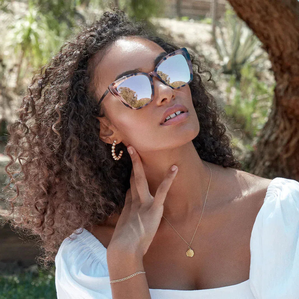 DIFF EYEWEAR Becky II Black + Dark Smoke Polarized