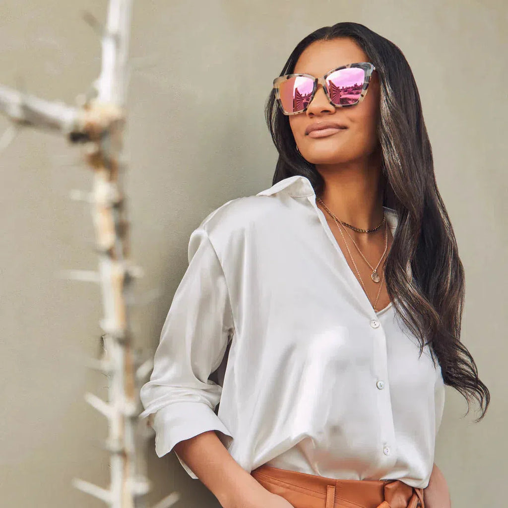 DIFF EYEWEAR Becky II Black + Dark Smoke Polarized