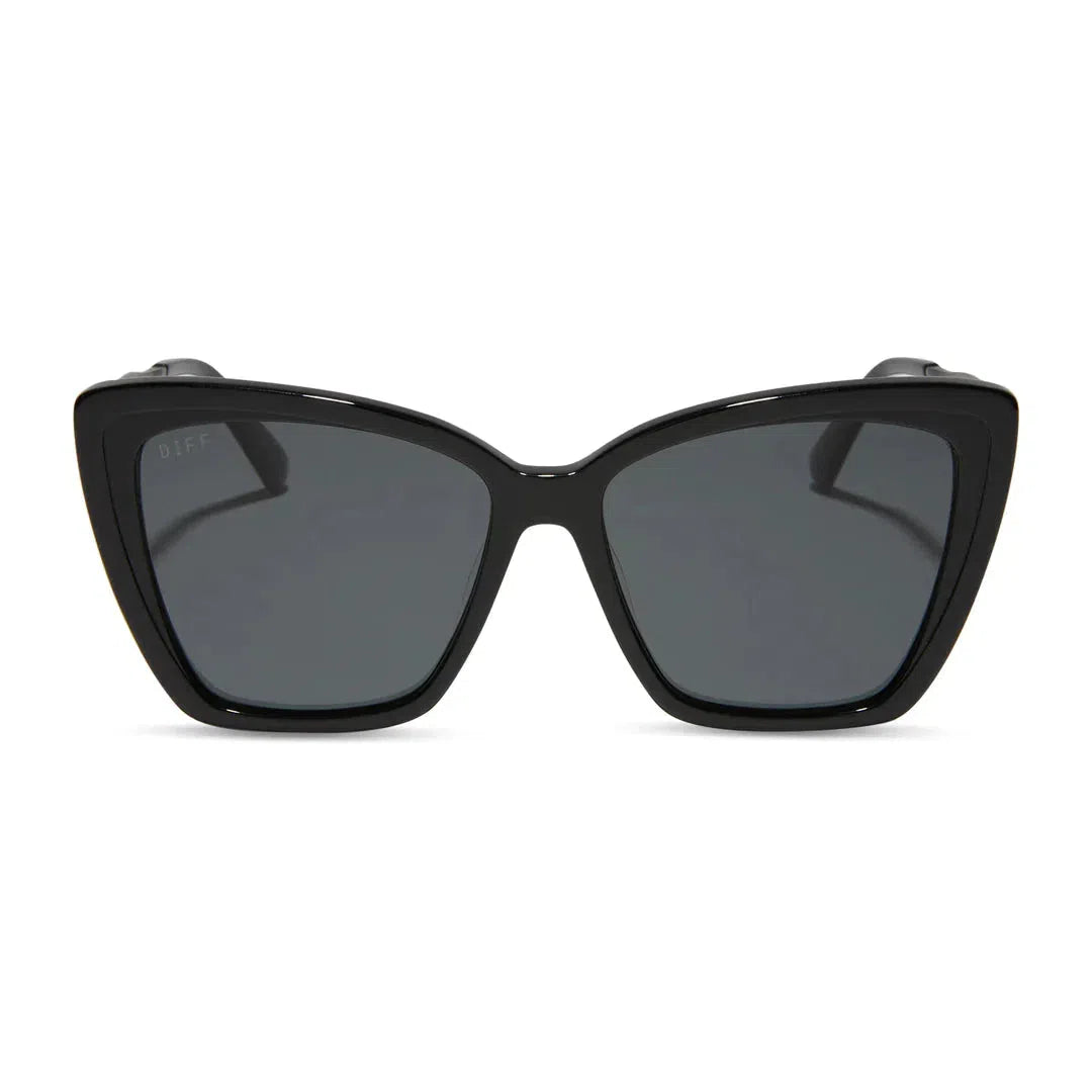 DIFF EYEWEAR Becky II Black + Dark Smoke Polarized