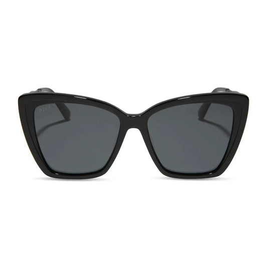 DIFF EYEWEAR Becky II Black + Dark Smoke Polarized