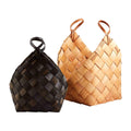 Black/Natural Woven Wood Basket Set