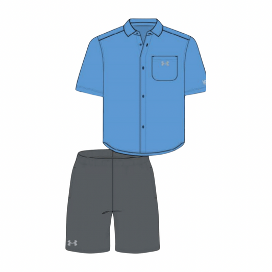 Boys UA Woven Shirt and Shorts Set Carolina Blue