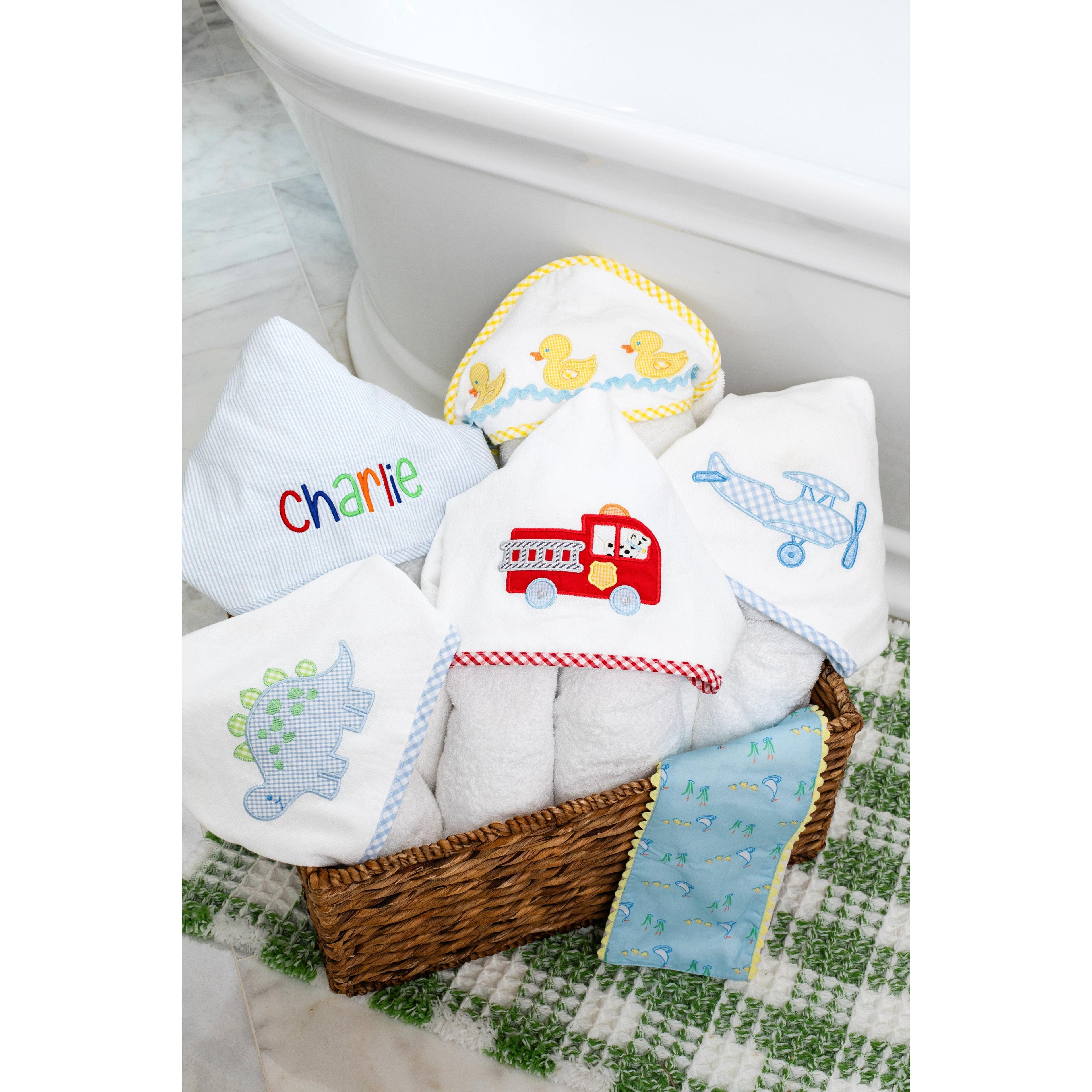 Duck Applique Hooded Towel & Washcloth Set