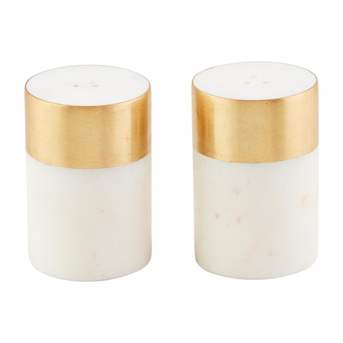 Brass & Marble Salt & Pepper Set | Bridal Shower Makayla Smith and Micah McArthur