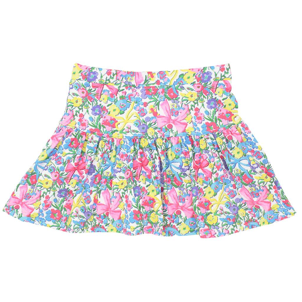 Gathered Skort, Bright Bows