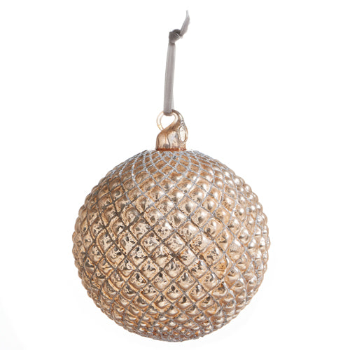 Champagne Quilted Ball Ornament