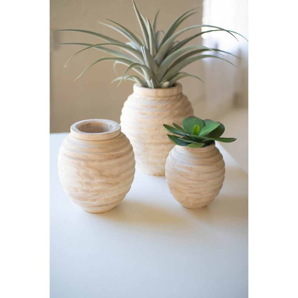 Natural Wood Gourd Pots