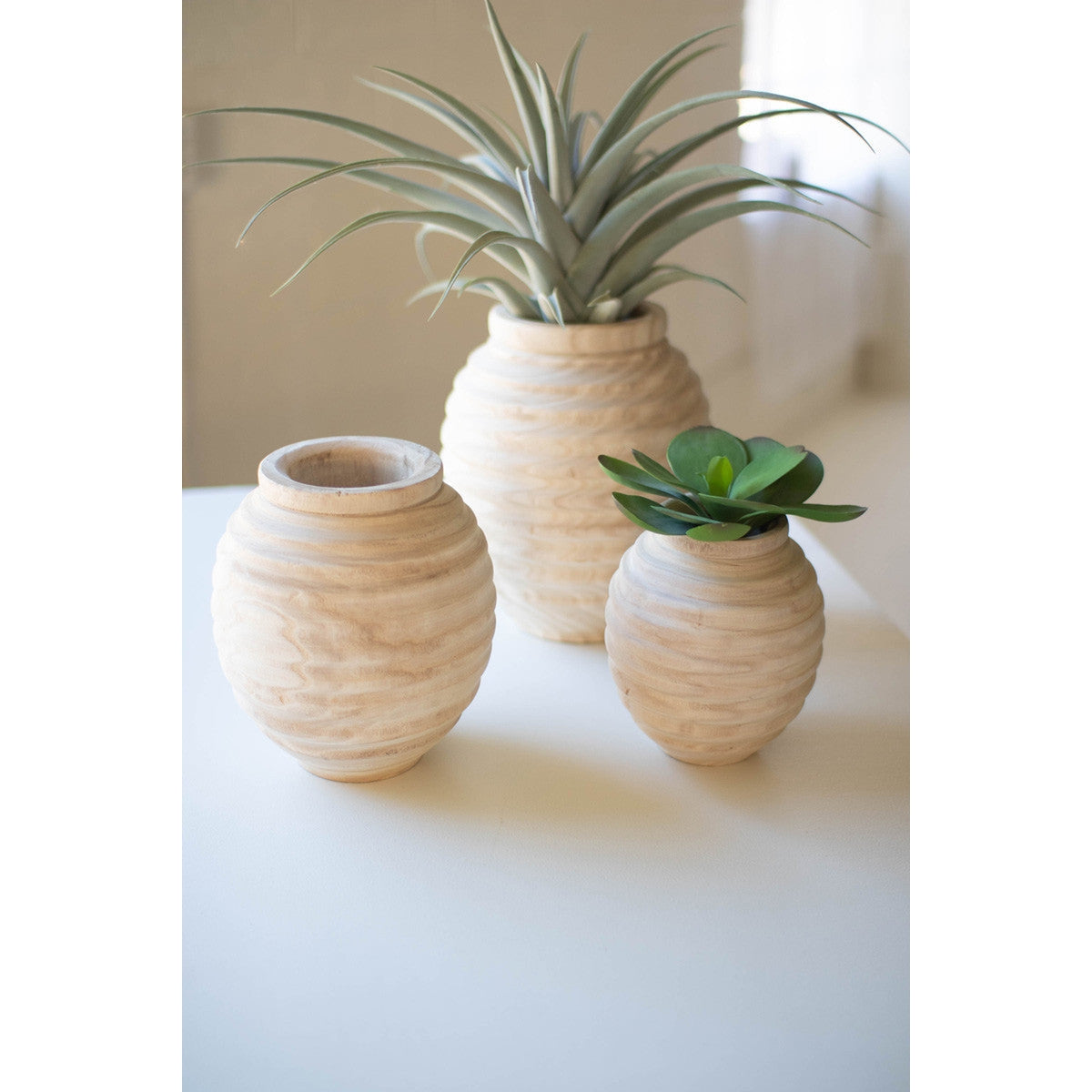 Natural Wood Gourd Pots