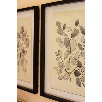 Leaf Prints Under Glass with Black Frame