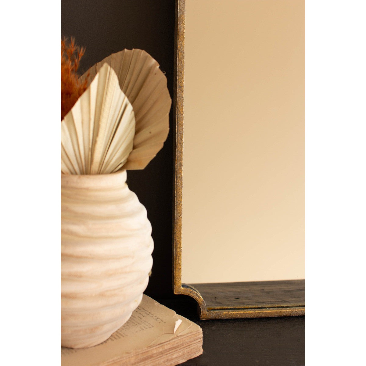 Antique Brass Vertical Wall Mirror