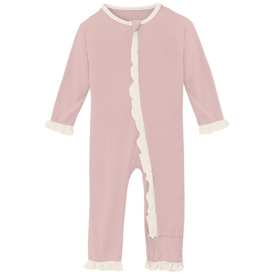 Classic Ruffle Coverall with 2 Way Zipper