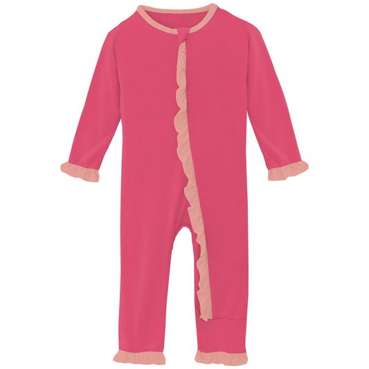 Classic Ruffle Coverall with 2 Way Zipper