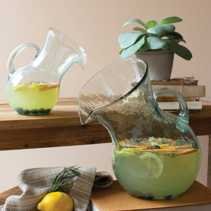 Large Glass Tilted Pitcher