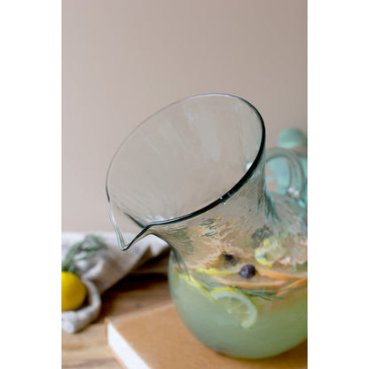 Large Glass Tilted Pitcher