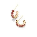 Kendra Scott Cailin Crystal Huggie Earring January, Gold Red Crystal