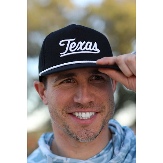 Burlebo Signature Caps, Black Coated Canvas | Texas Script | Texas Script