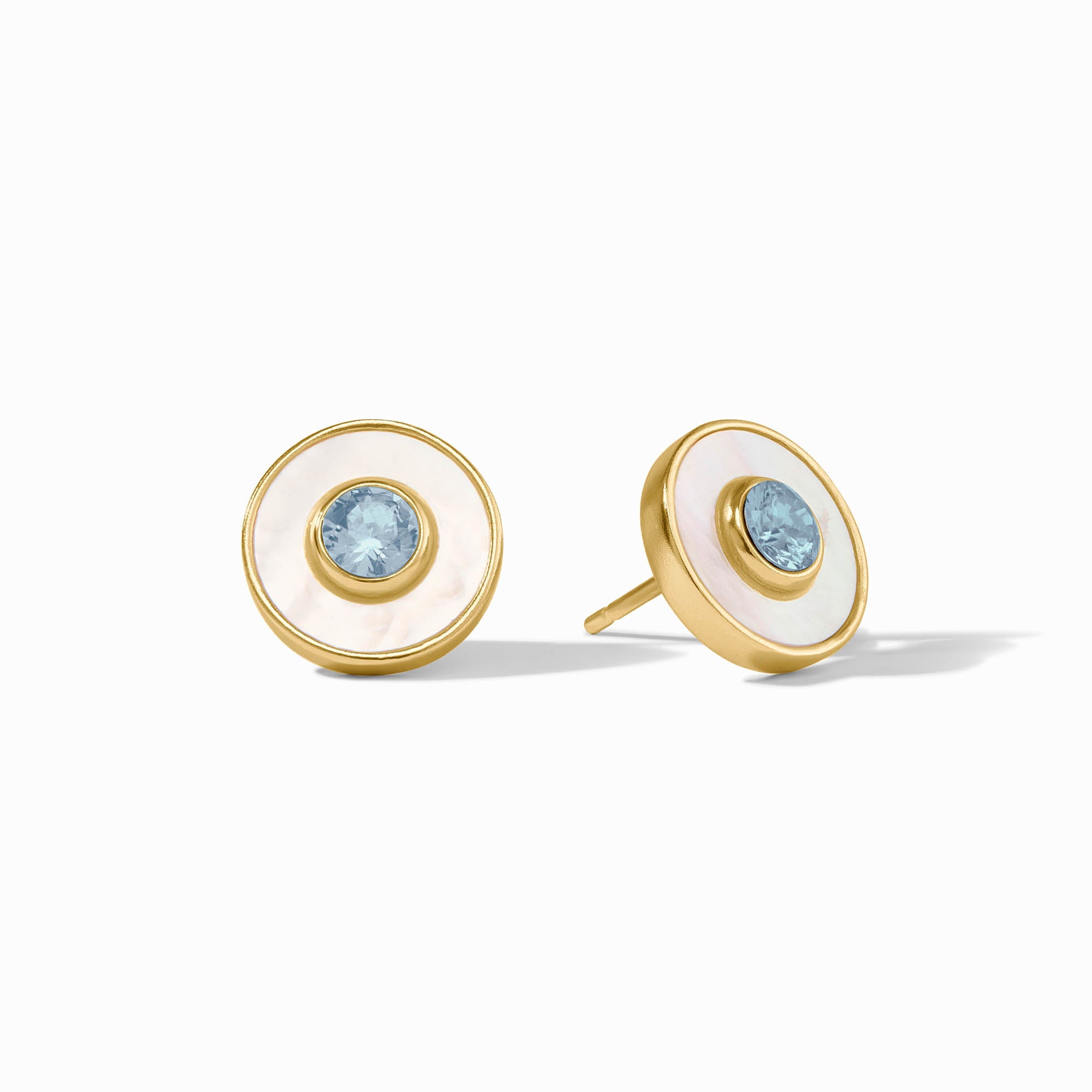 Julie Vos Chalcedony Blue Colette Circle Stud