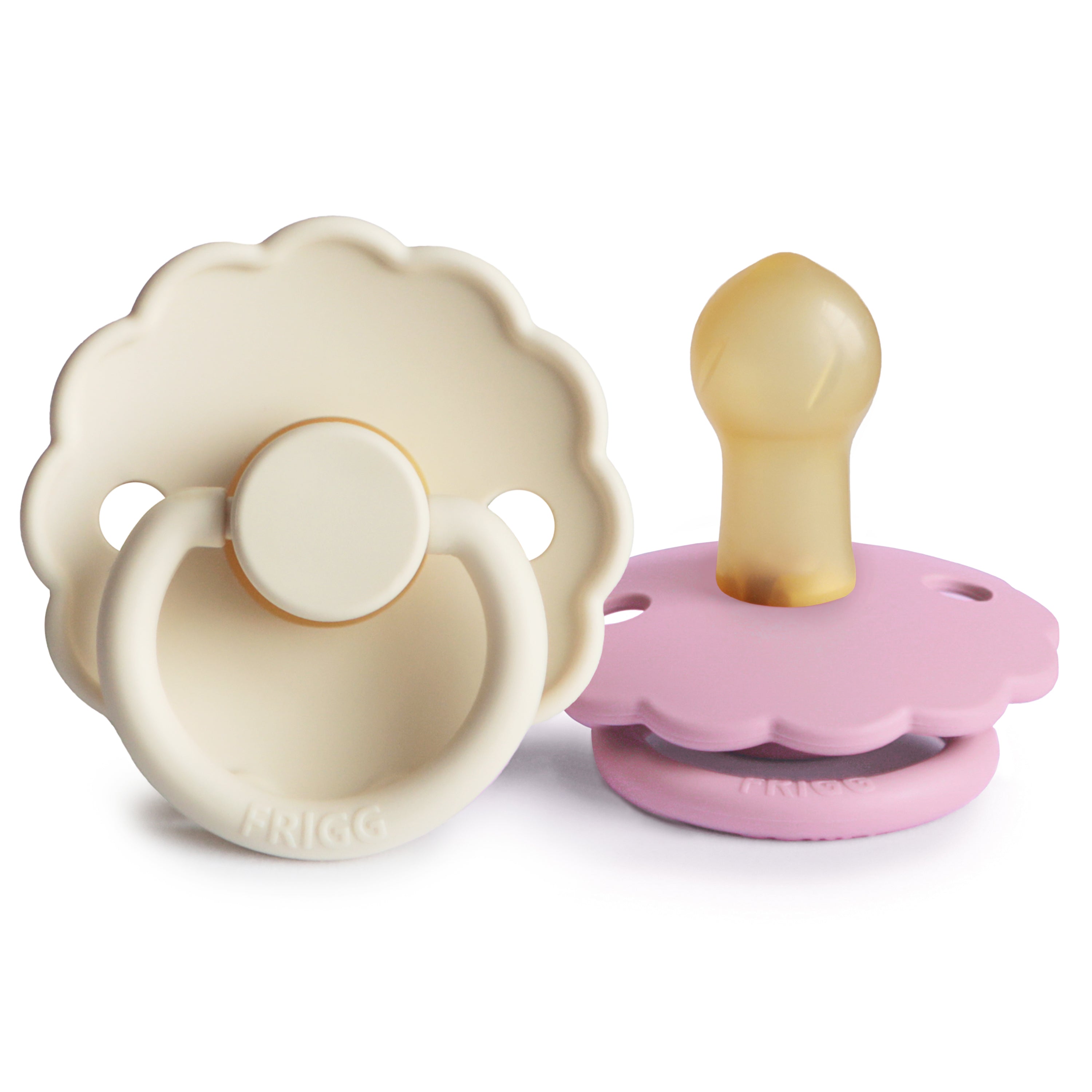 Mushie FRIGG Daisy Natural Rubber Pacifier 2-Pack Cream/Lupine