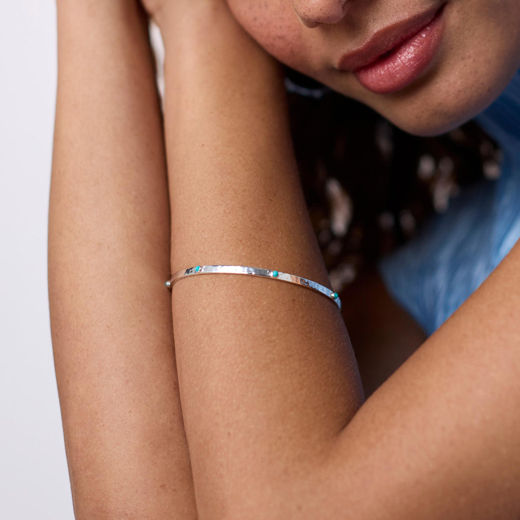 Julie Vos Crescent Stone Bangle