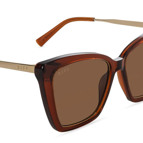 Diff Eyewear Becky IV Cream Tortoise with Pink Mirror Lens