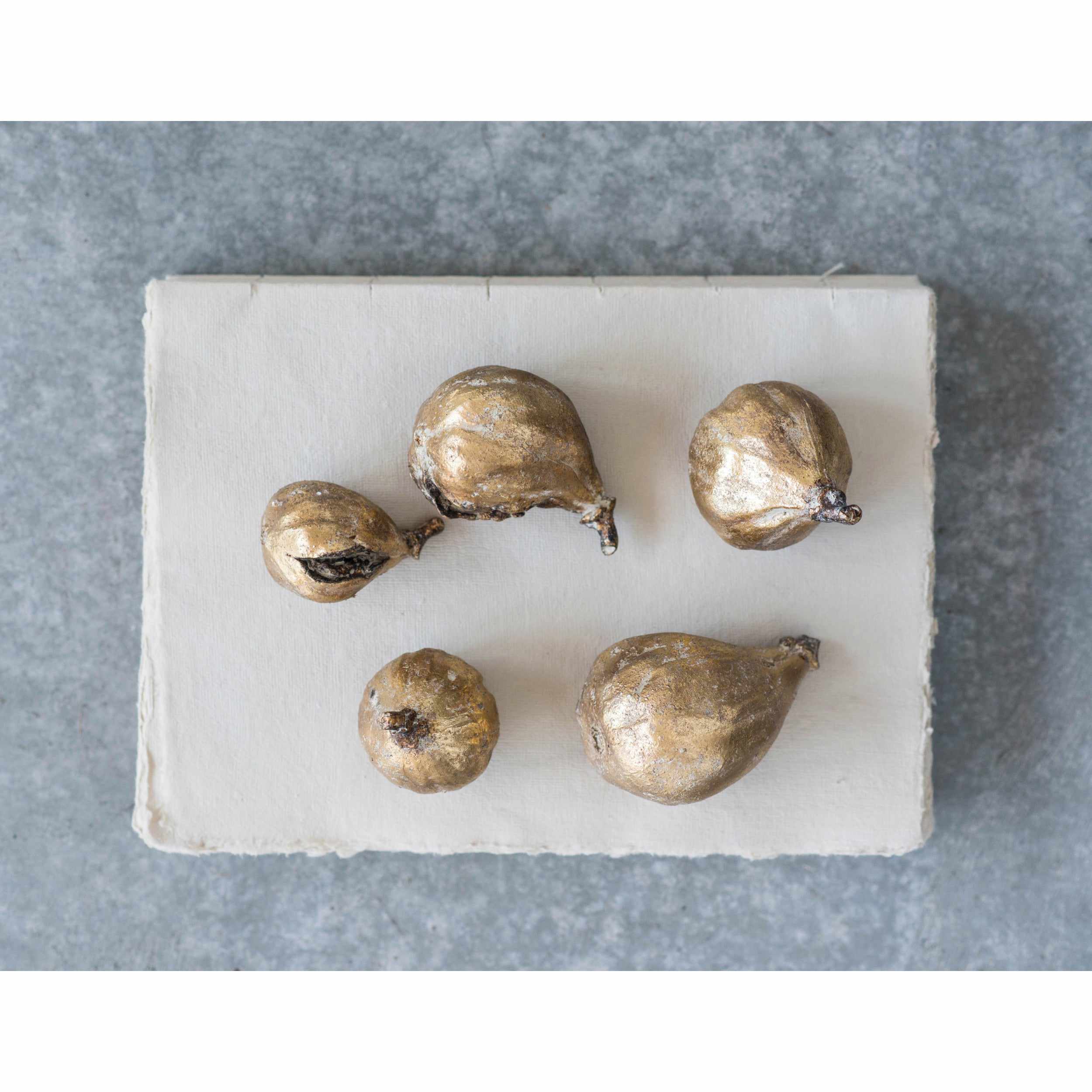 Resin Figs with Antique Finish, Set of 5