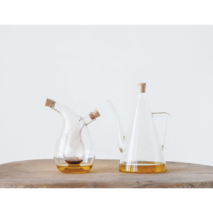 Oil and Vinegar Cruet with Cork Stoppers