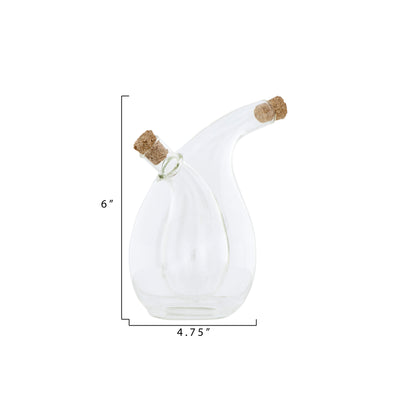 Oil and Vinegar Cruet with Cork Stoppers