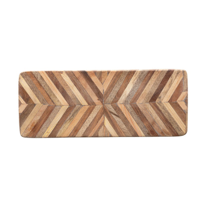 Wood Cheese/Cutting Board with Chevron Pattern