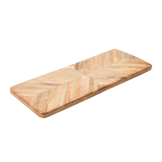 Wood Cheese/Cutting Board with Chevron Pattern
