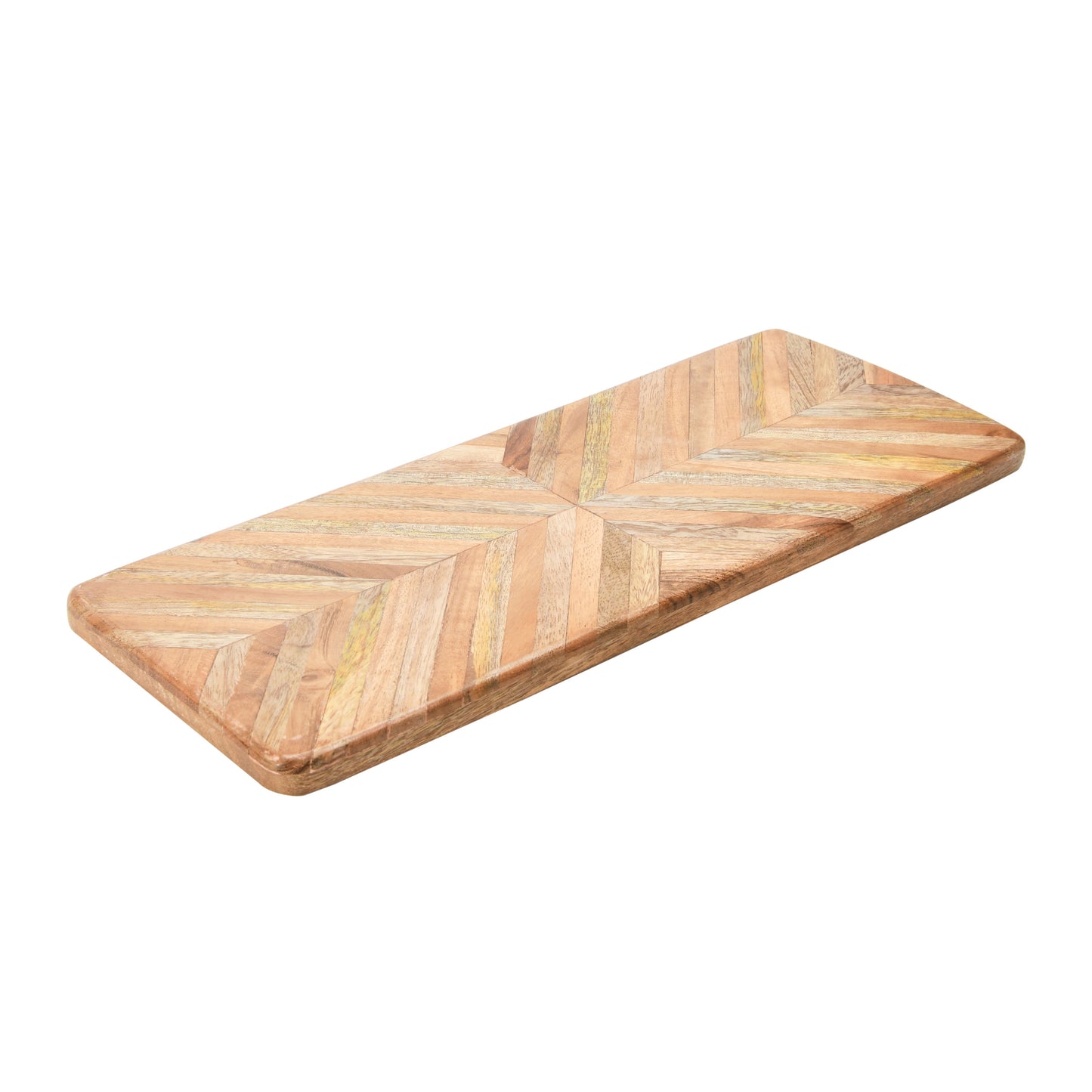 Wood Cheese/Cutting Board with Chevron Pattern