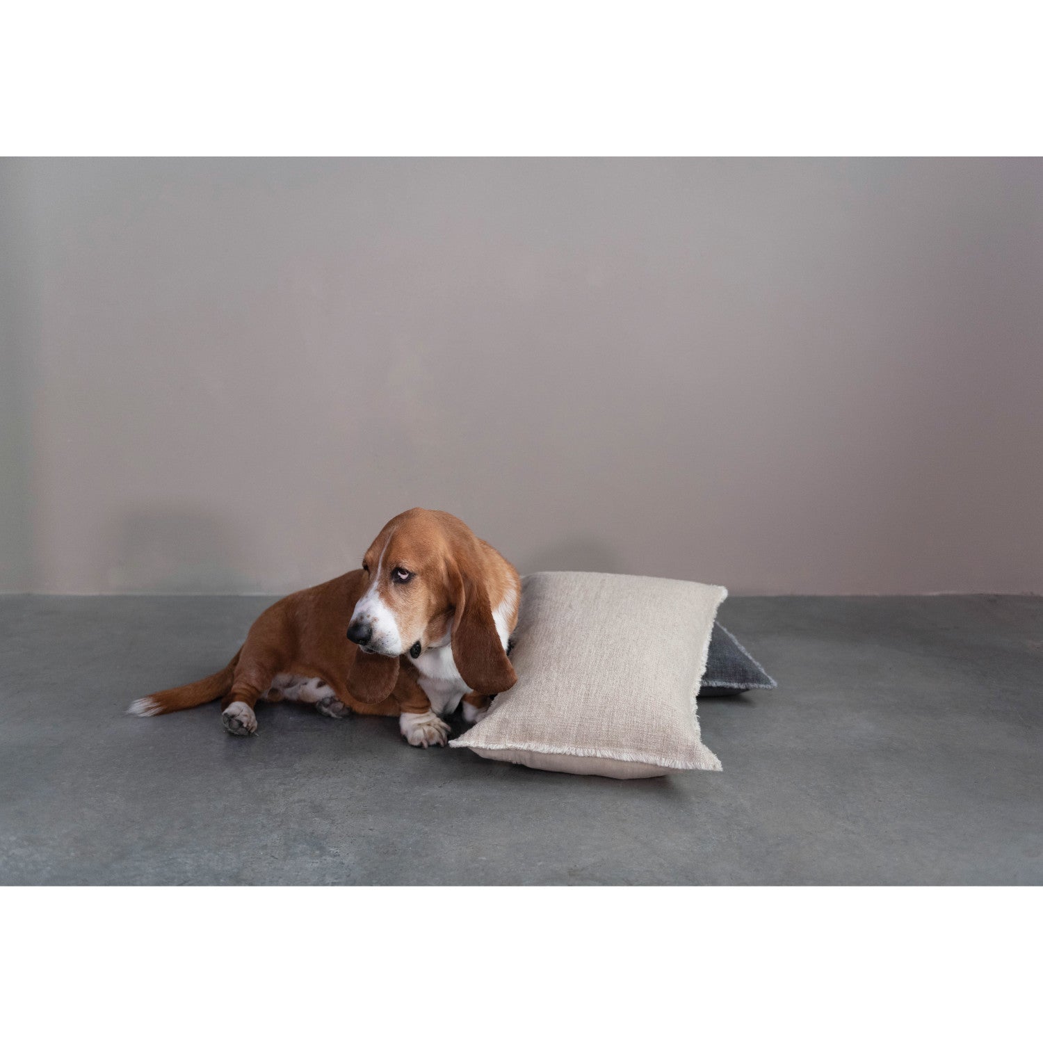 Lumbar Pillow with Frayed Edges