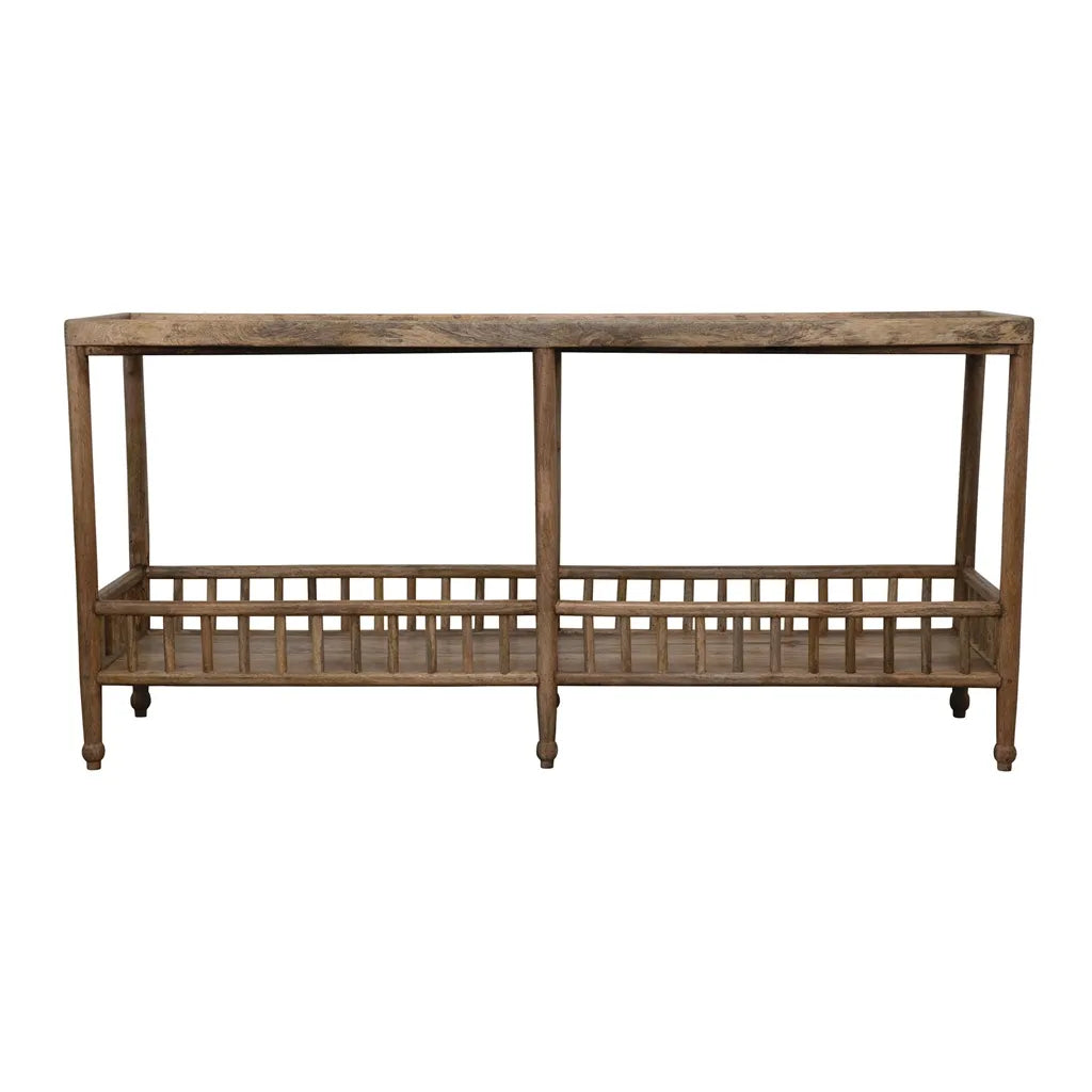 Mango Wood Console Table w/ Shelf, Natural