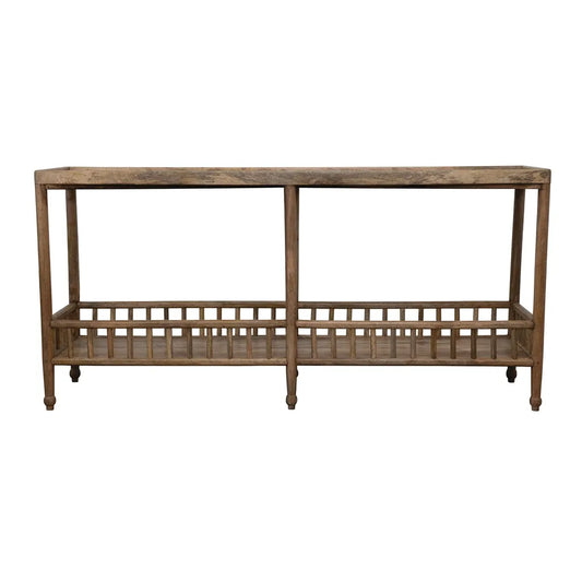 Mango Wood Console Table w/ Shelf, Natural