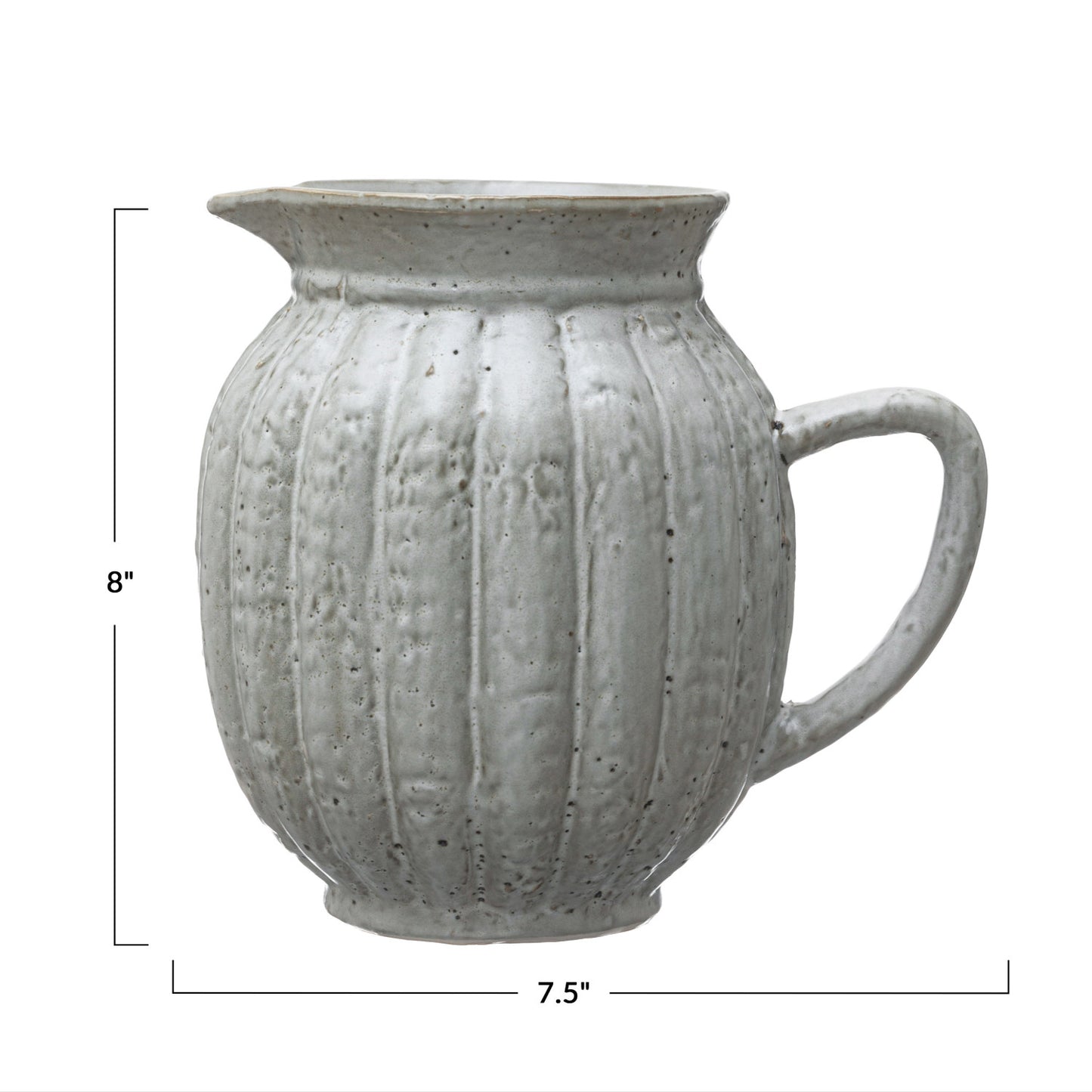 Stoneware Fluted Pitcher