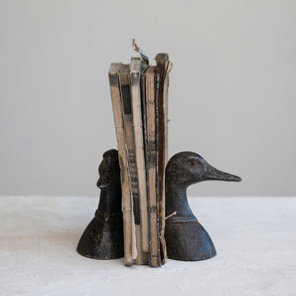 Cast Iron Duck Head Bookends, Distressed Black, Set of 2 | Bridal Shower Hannah Menefee & Kamden Lucas