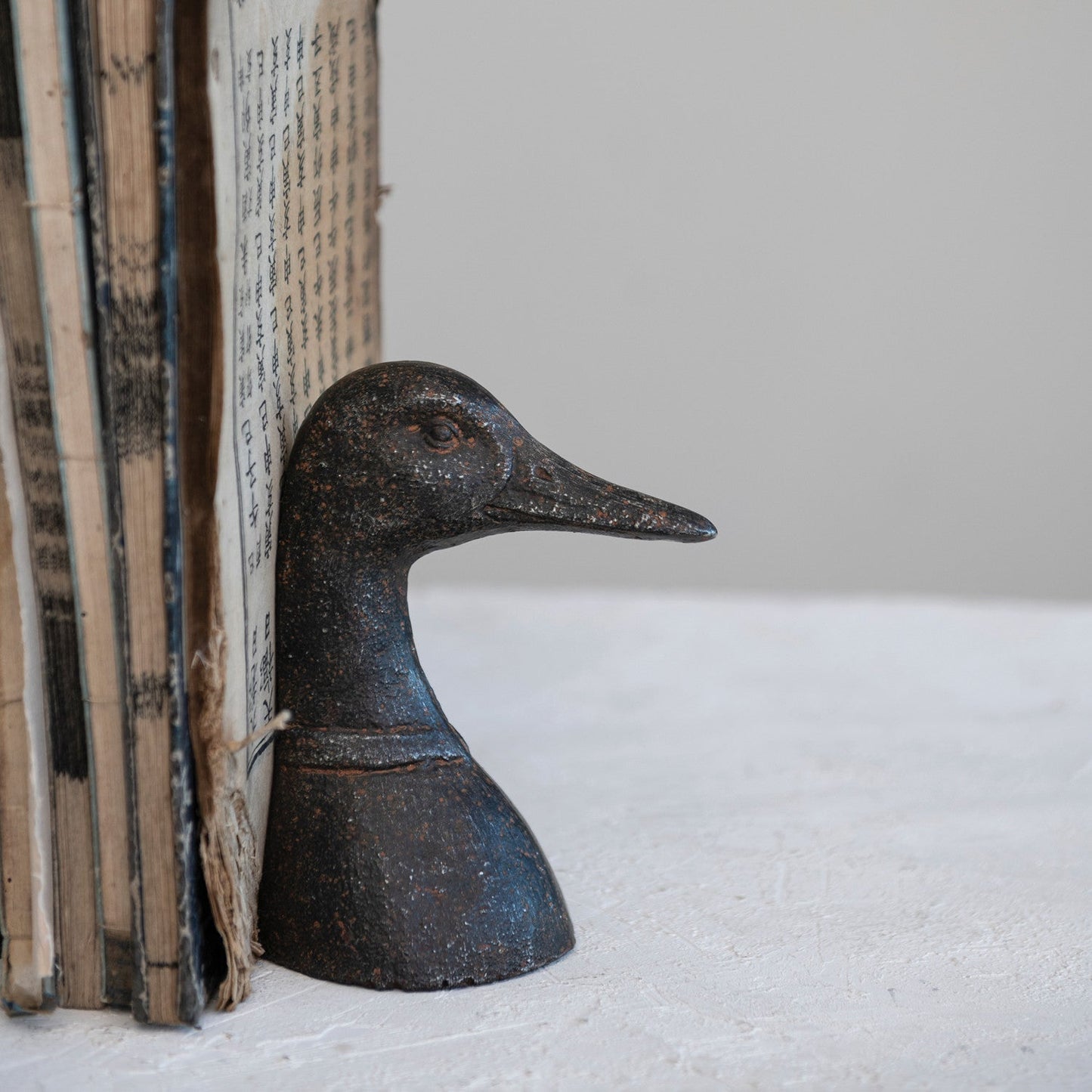 Cast Iron Duck Head Bookends, Distressed Black, Set of 2 | Bridal Shower Hannah Menefee & Kamden Lucas