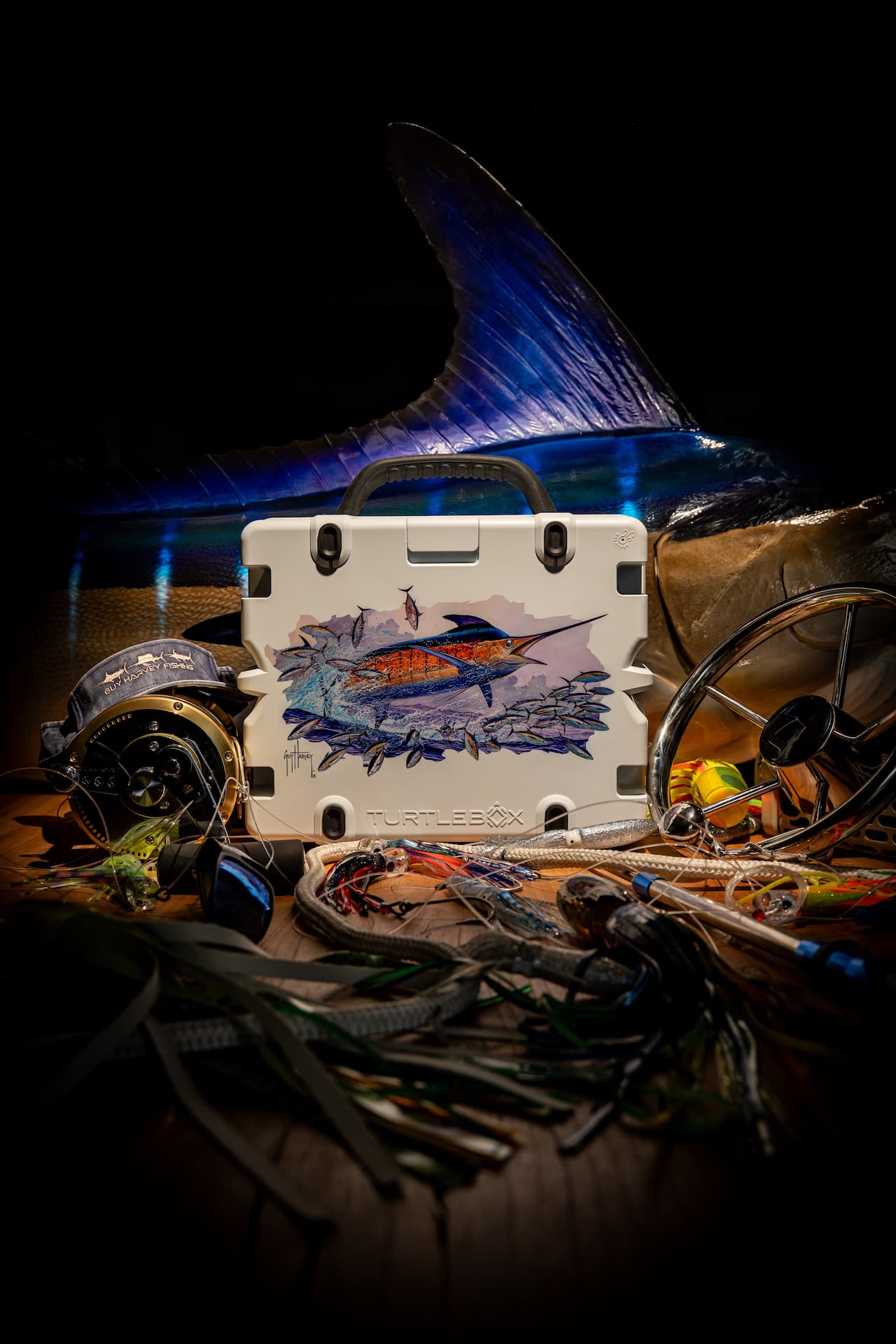 A lifestyle photo of Grande Guy Harvey speaker #base-color_guy-harvey-artist-series