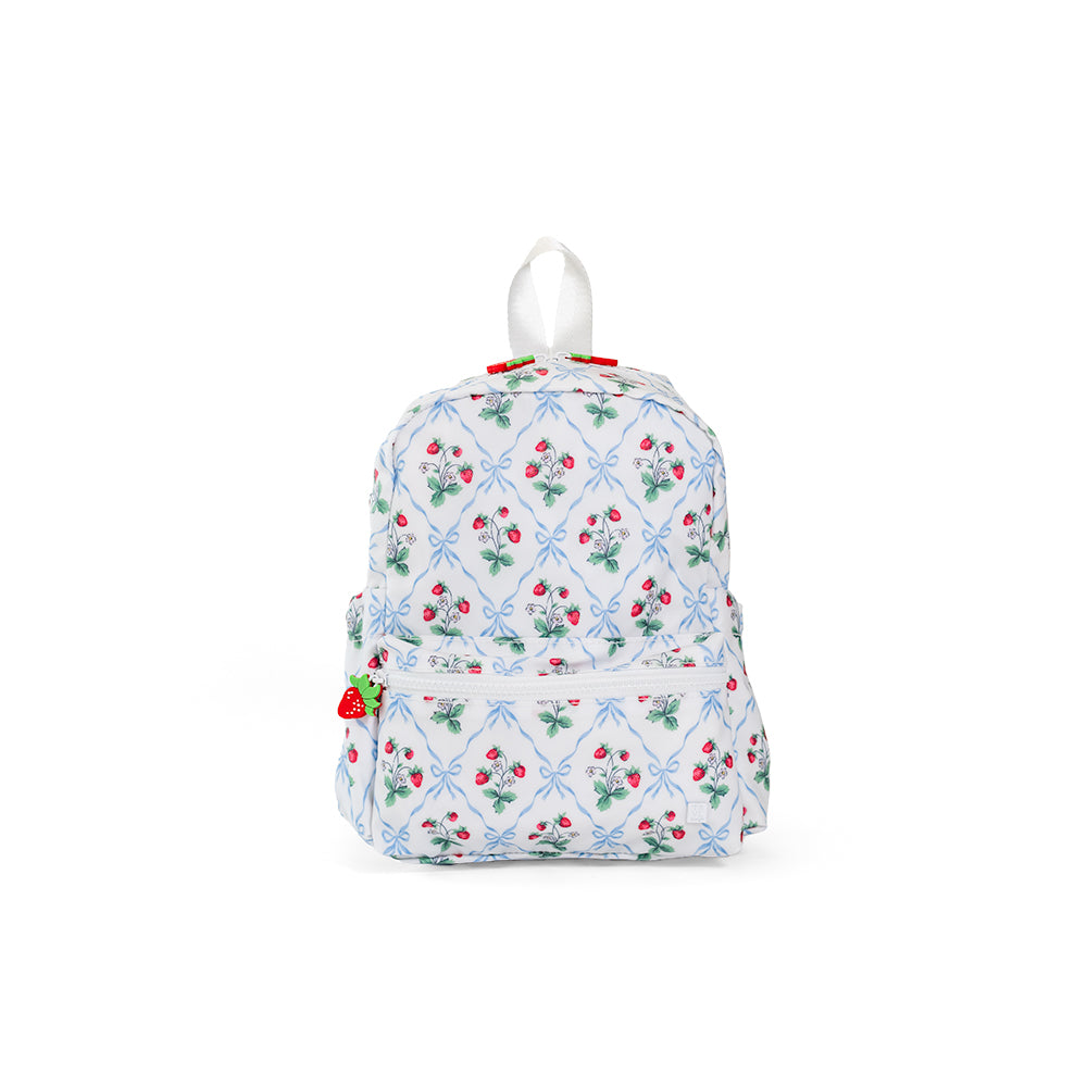 Backpack with floral pattern on a white background