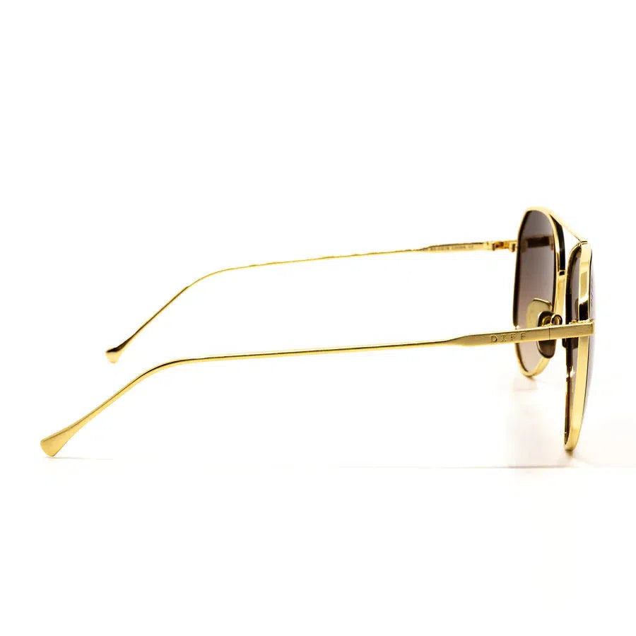 DIFF EYEWEAR Dash Brushed Gold + Coffee Gradient