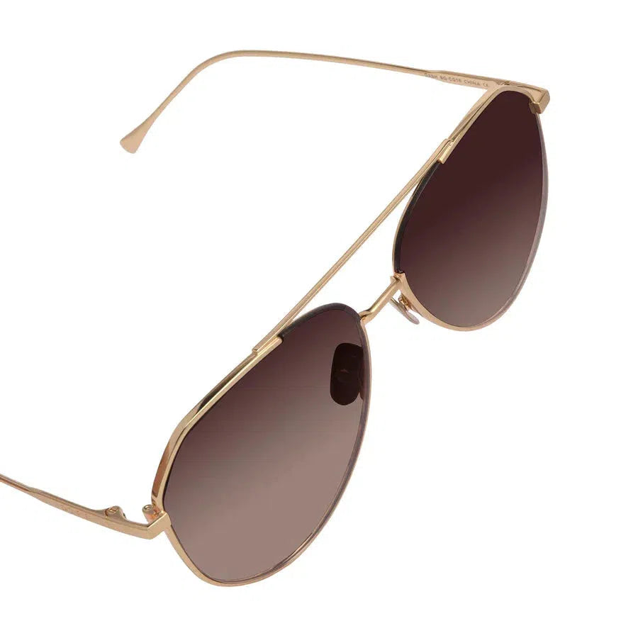 DIFF EYEWEAR Dash Brushed Gold + Coffee Gradient